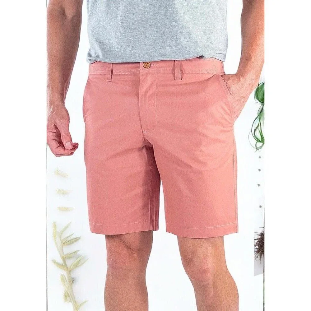 Tailor Vintage Coral Chino Slim Fit Performance Comfort Stretch Shorts NEW 38